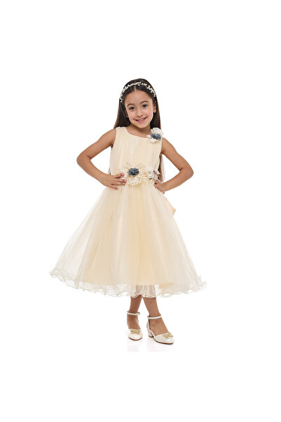 Victor and Jane Girls Champagne Tulle Dress