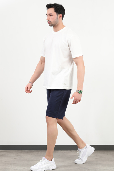 JB John Borners Чоловічі шорти з еластичним поясом і кишенями, 2 нитки, темно-сині - 25Y 8021