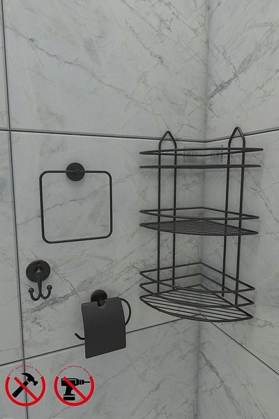 Alper Banyo ΜΑΥΡΟ EK03 ΣΕΤ ΤΕΤΡΑΓΩΝΙΚΗ ΠΕΤΣΕΤΑ ΜΕ ΚΑΛΥΜΜΑ ΤΟΥΑΛΕΤΑΣ KAGITLK ΜΠΟΥΡΟΥΖΙ