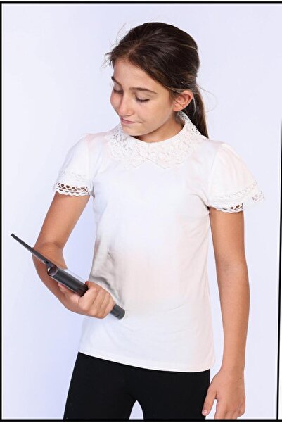 Toontoy Girl's Lace Front School T-Shirt 11315