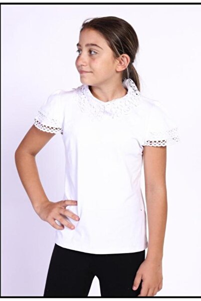 Toontoy Girl's Lace Front School T-Shirt 11315