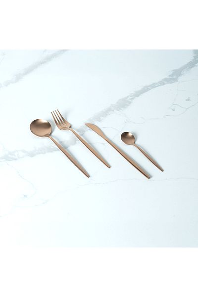 VAV GET 24-Piece Flatware Cutlery Set Service for 6 People, Elegant & Durable Design, Rose Gold.