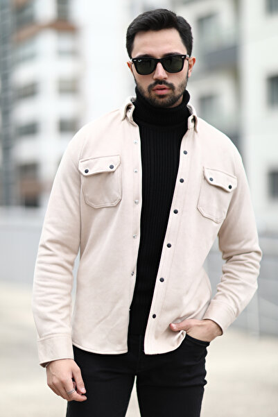 JB John Borners Ανδρικό πουκάμισο σουέτ με διπλή τσέπη και λεπτομέρεια με κουμπώματα - 16463