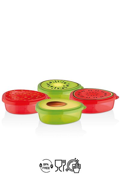 HOMENIVA Stylish Design Storage Container with 4 Leakproof Lids