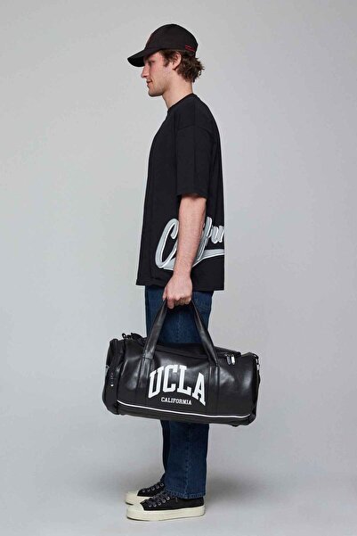 UCLA Ανδρικό μπλουζάκι ROSCOE μαύρο με λαιμόκοψη με στάμπα Oversize