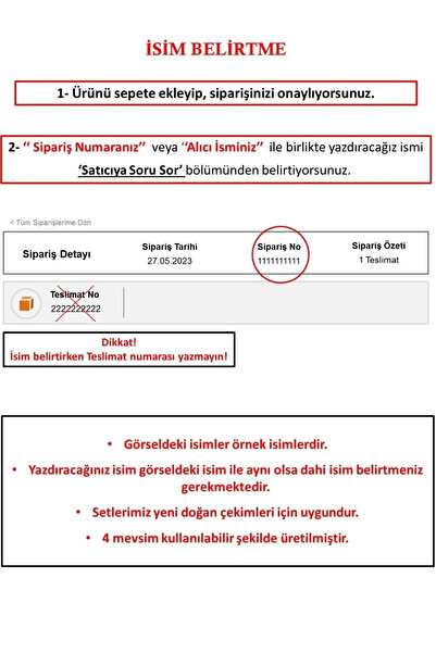 GAYE EV TEKSTİLİ 4 lü İsim Nakışlı Hastane Çıkışı Seti