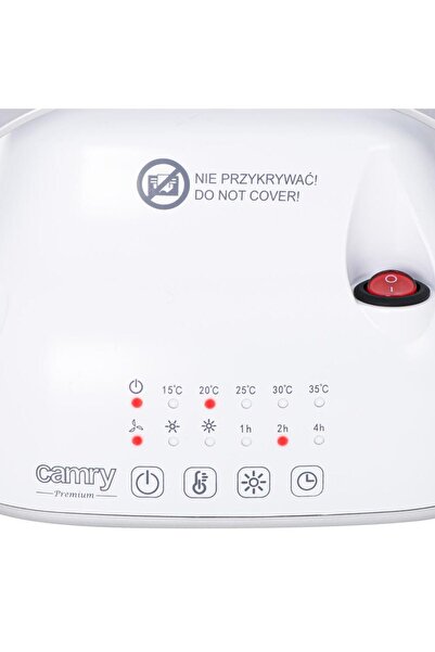 CAMRY Aeroterma ceramica cu LED Camry 7732, 1500 W, 2 trepte putere, 15mp, Temporizator (Alb)