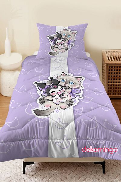 dekomingo Kedi̇li̇ Kuromi Quilt Set