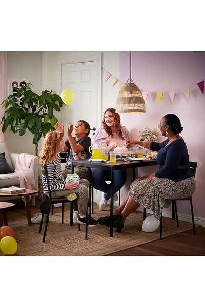 IKEA كرسي SANDSBERG، أسود/بني مصبوغ