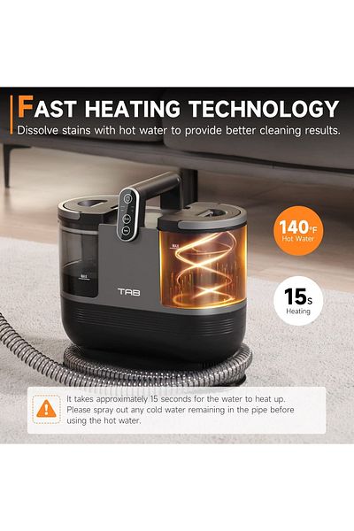 Tab Carpet Cleaner Machine, Fast Heating Portable Upholstery Spot Cleaner, 14KPa,140 Heat Wash, R6