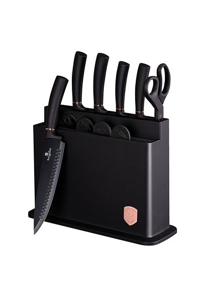 Berlinger Knife And Cutting Board Set In Holder 11 Pcs Black Rose Collection
