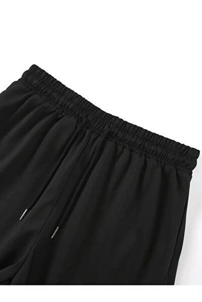 stg spor toptan giyim Women's Black Butterfly Print Combed Cotton Shorts