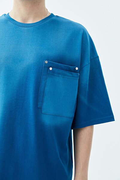 VAMOSCLO Футболка Indigo Oversize - з кишенями та деталями