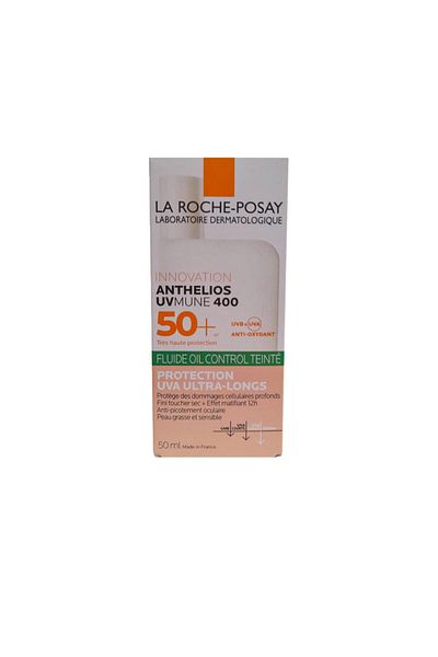 La Roche Posay Anthelios Uvmune 400 - عامل حماية من الشمس SPF50+ ملون، كريم شمسي للتحكم في الزيت 50 مل