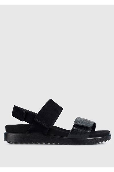 Legero Leather Women's Black Flat Sandals