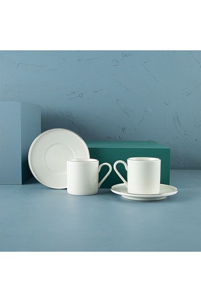 Aryıldız Hazel Platinum 4 Piece Tea Cup Set for 2 People