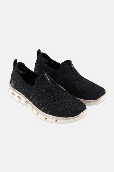 SKECHERS Women Glide Step Flex - Sweet Love Slip On Walking Shoes, Black