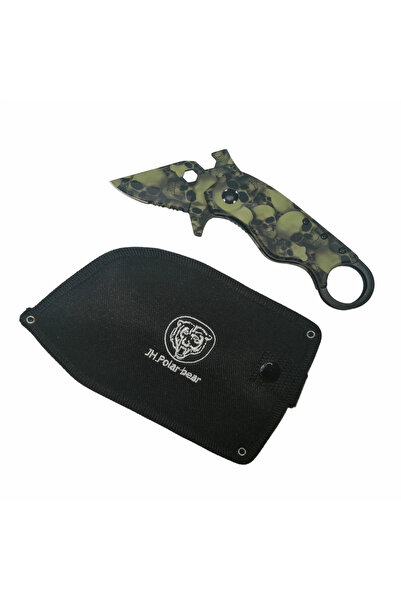 Depox Lovecký nůž IdeallStore, Skull Valley, ocel, zelený, 17,5 cm