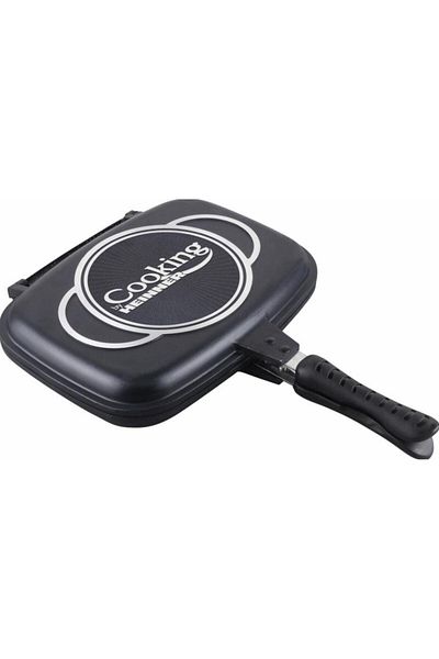 Heinner Heinner HR-SCO-A0232A rectangular aluminum double frying pan, 32 x 24 x 7.5 cm (Black)