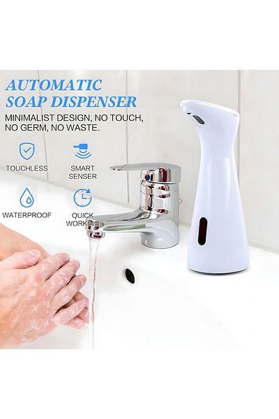 BLEKSY Dozator automat de sapun lichid, senzor inteligent fara atingere, dozare 1 ml, alb perlat