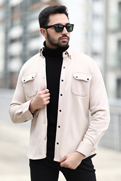 JB John Borners Ανδρικό πουκάμισο σουέτ με διπλή τσέπη και λεπτομέρεια με κουμπώματα - 16463