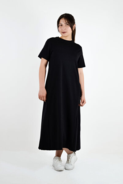 BUSEM Crew Neck Short Sleeve Long Loose Dress