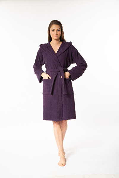Minteks Women's Hooded Bathrobe 100% Cotton - Minteks Home