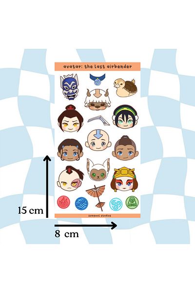 Songwol Studios Avatar the Last Airbender Themed 8Cmx15Cm Sticker Decal, Bullet Journal, Scrapbook, Sticker