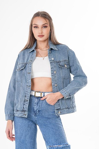 soi fashion Jachetă din denim cu buzunar dublu
