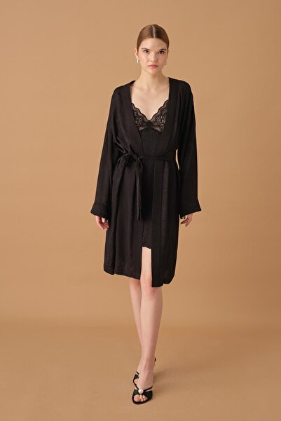 Pierre Cardin İpek Saten Altılı Gelin Çeyiz Takımı - Lx.25272 Black