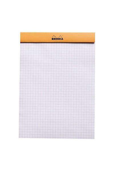 Rhodia Basic A5 Checkered Block Orange Cover 80 Sheets
