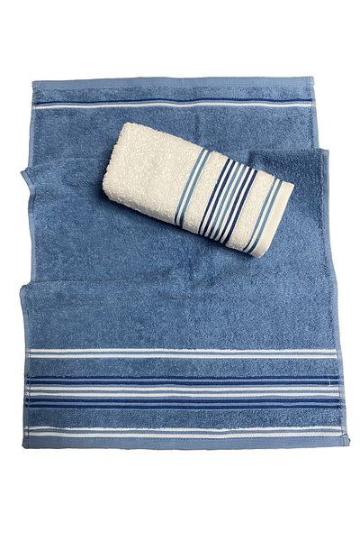 Lucy and Home 100% Cotton Striped Jacquard Towel Set of 2 60X110Cm