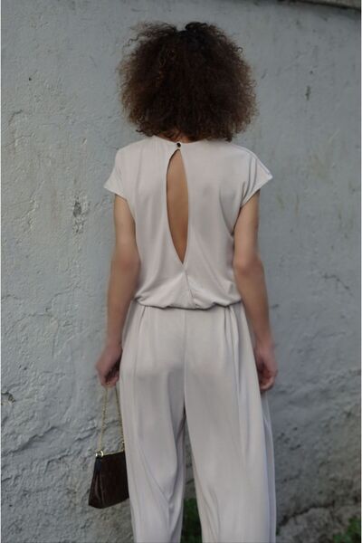 Zelish My Sister Beige Oslo Modal Fabric Shalwar Jumpsuit