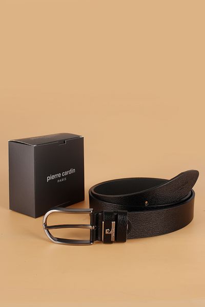 Pierre Cardin MDL Γνήσιο δέρμα Ανδρική Ζώνη (110 cm 115 cm 120 cm 125 cm 130 cm) ΜΑΥΡΟ