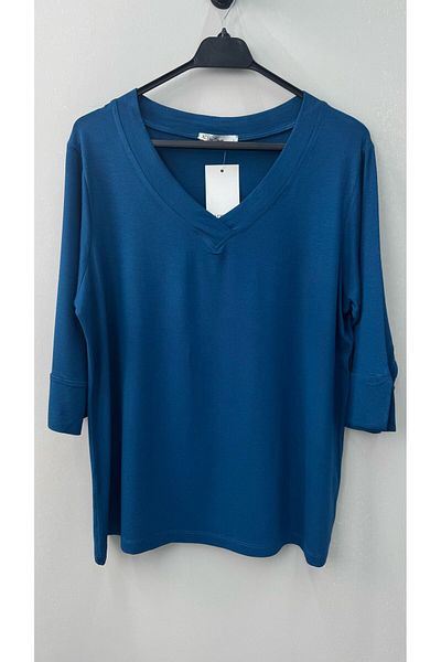 Koza Butik Γυναικεία μπλούζα με λαιμόκοψη σε μεγάλο μέγεθος 1919-25