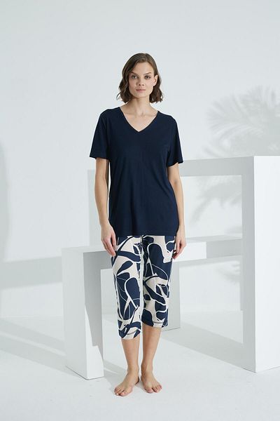 Etoile Bamboo Soft Fabric Short Sleeve Capri Suit 71039
