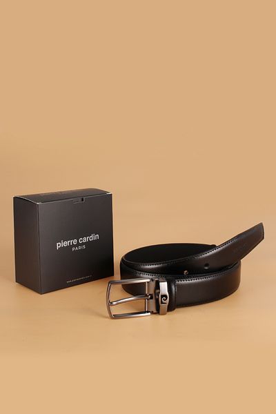 Pierre Cardin ANL.SZ Γνήσιο δέρμα Ανδρική Ζώνη (110 cm 115 cm 120 cm 125 cm 130 cm) ΜΑΥΡΟ