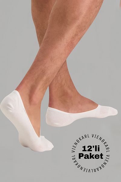 Vien&Karl 12 Συσκευασίες Premium Ανδρικές Λευκές Κάλτσες Μπαλαρίνας