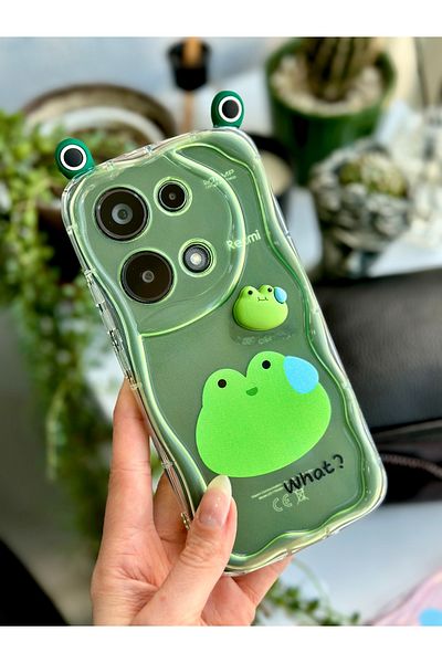 Go Aksesuar جراب سيليكون بتصميم ضفدع ثلاثي الأبعاد متوافق مع Redmi Note 13 Pro 4G مع لعبة