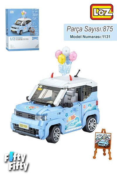Vagonlife Loz Car Model Series Blue Car 875 Pieces Toy Building Set Fflz-1131