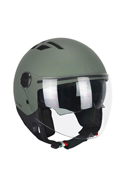 CGM 116a Aır Açık Kask Yeşil Uzun Vizör Güneş Vizörlü -l