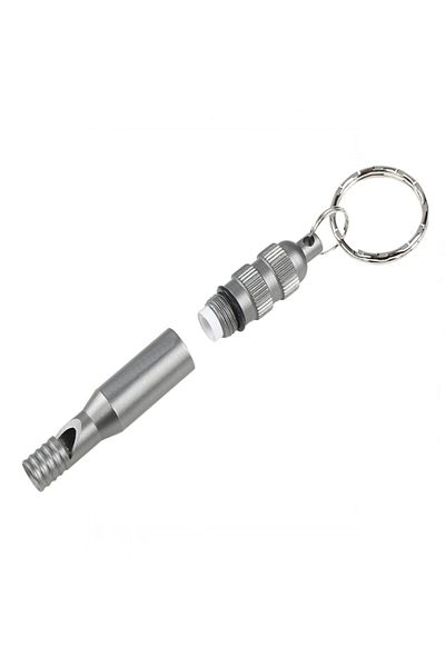 Depox Fluier de urgenta metalic, breloc, 7,6 cm