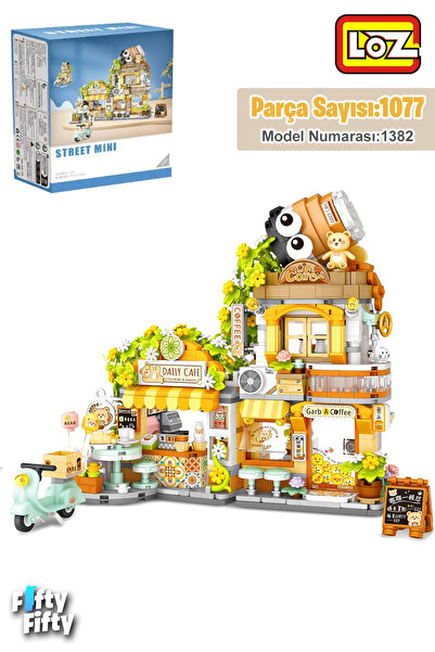 Vagonlife Loz Street Mini Serisi Cafe 1077 Parça Oyuncak Yapım Seti FFLZ-1382