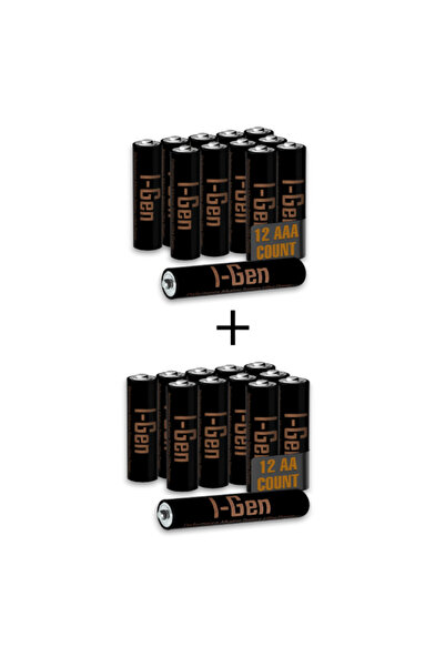 I Gen I-gen A174 24'lü Paket Ultra Alkalin Pil 12 Adet Lr03 1.5v Aaa Ince Kal...