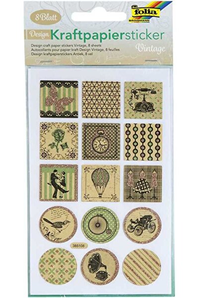 Folia Крафт стикери 10,5x21 см, 8 листа, антични