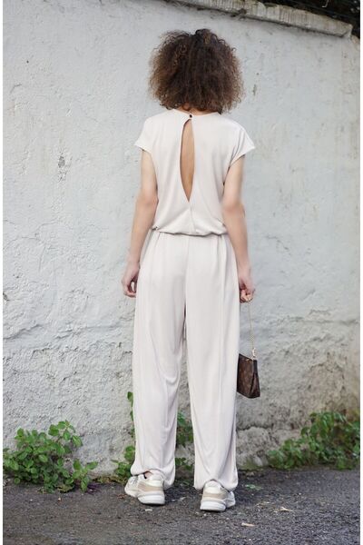 Zelish My Sister Beige Oslo Modal Fabric Shalwar Jumpsuit