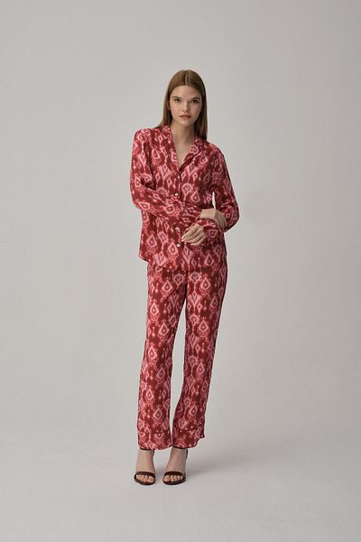 Pierre Cardin Women's Pajama Set with Piping Print - Lx.25224 Rumba
