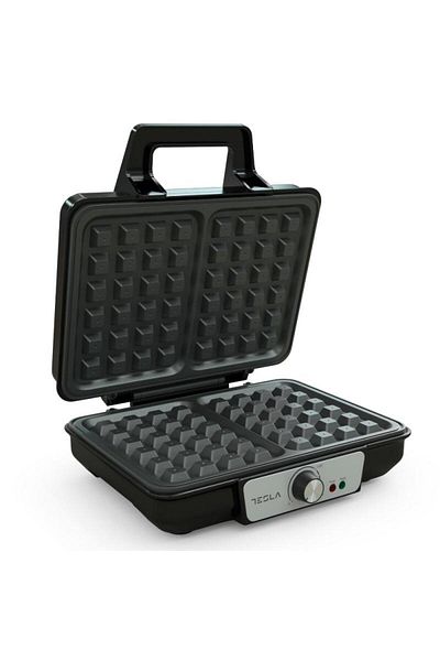 TESLA Aparat pentru vafe / gofre Tesla WM200BX, 1000W, Dubla, Placi antiadere, 140 - 220C (Argintiu/Negru)