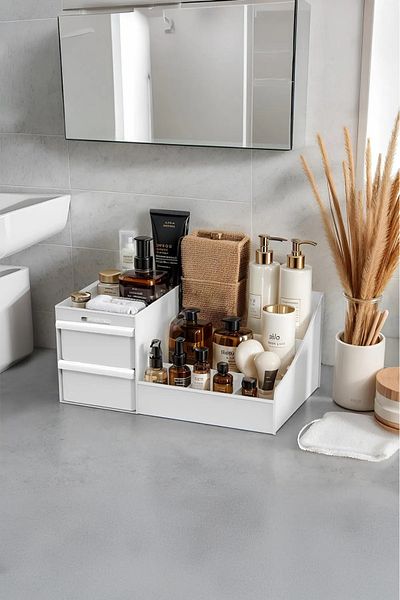 Bayev Elegance Bathroom Organizer - Toiletry Organizer with Tooth Brushing and Pullout