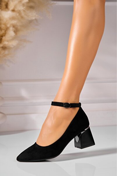 Joana Pantofi dama cu toc Negri din Piele Ecologica Intoarsa Caysen